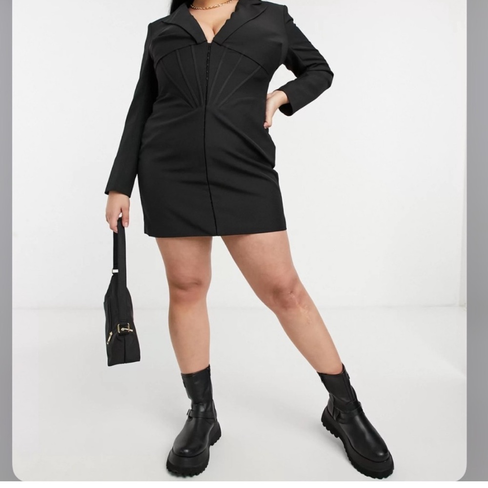 NWOT!! Lavish Alice Corset Tux Mini Dress-Plus